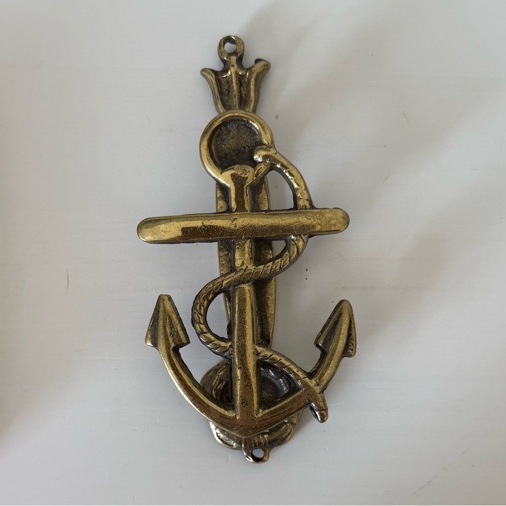 Gold Nautical Anchor Doorknocker